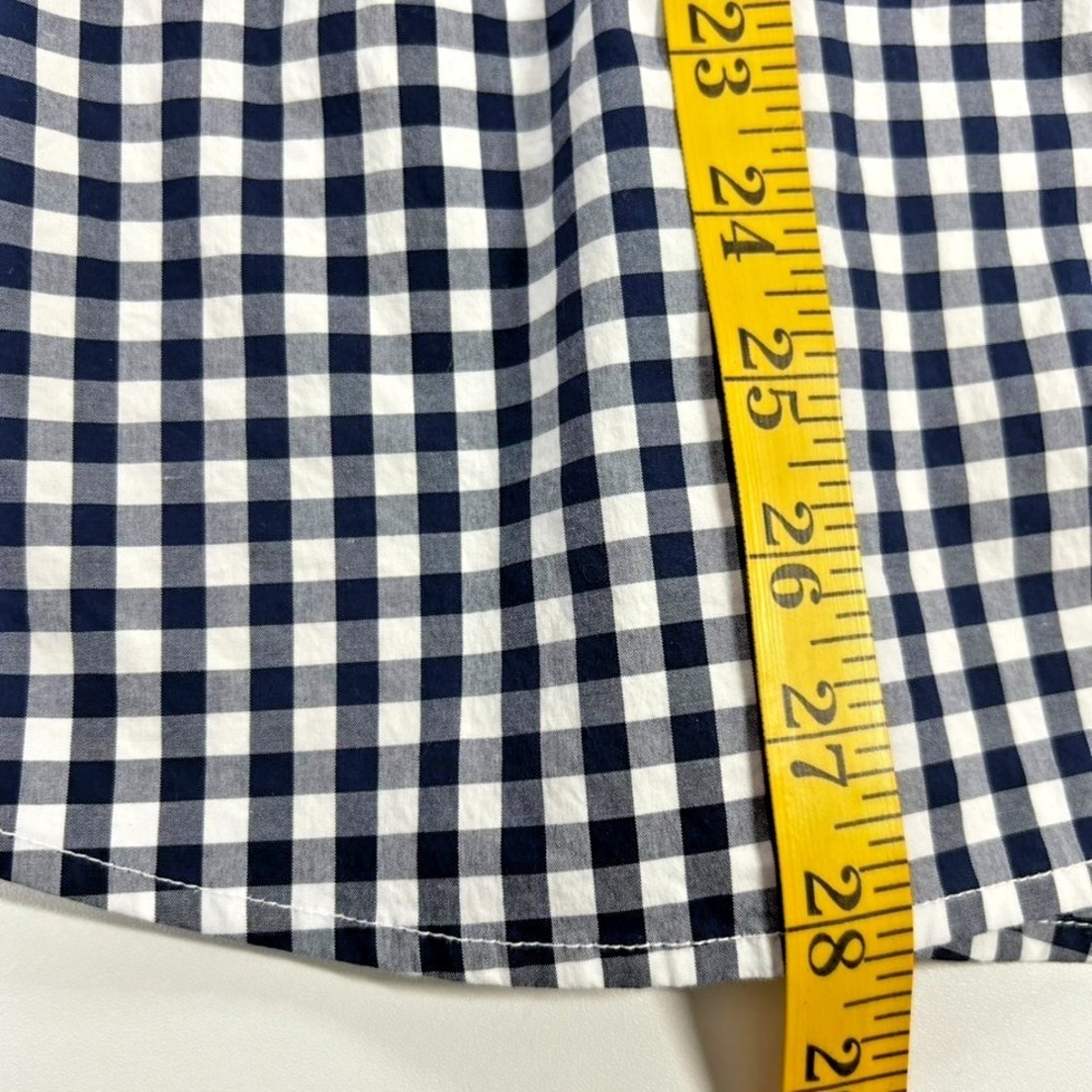 Vineyard Vines Button Down Women 12 Navy Gingham Whale Logo Classic Fit Preppy - Picture 10 of 10